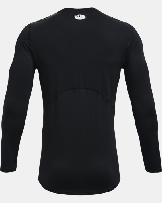 Men's HeatGear® Armour Fitted Long Sleeve, Black, pdpMainDesktop image number 5